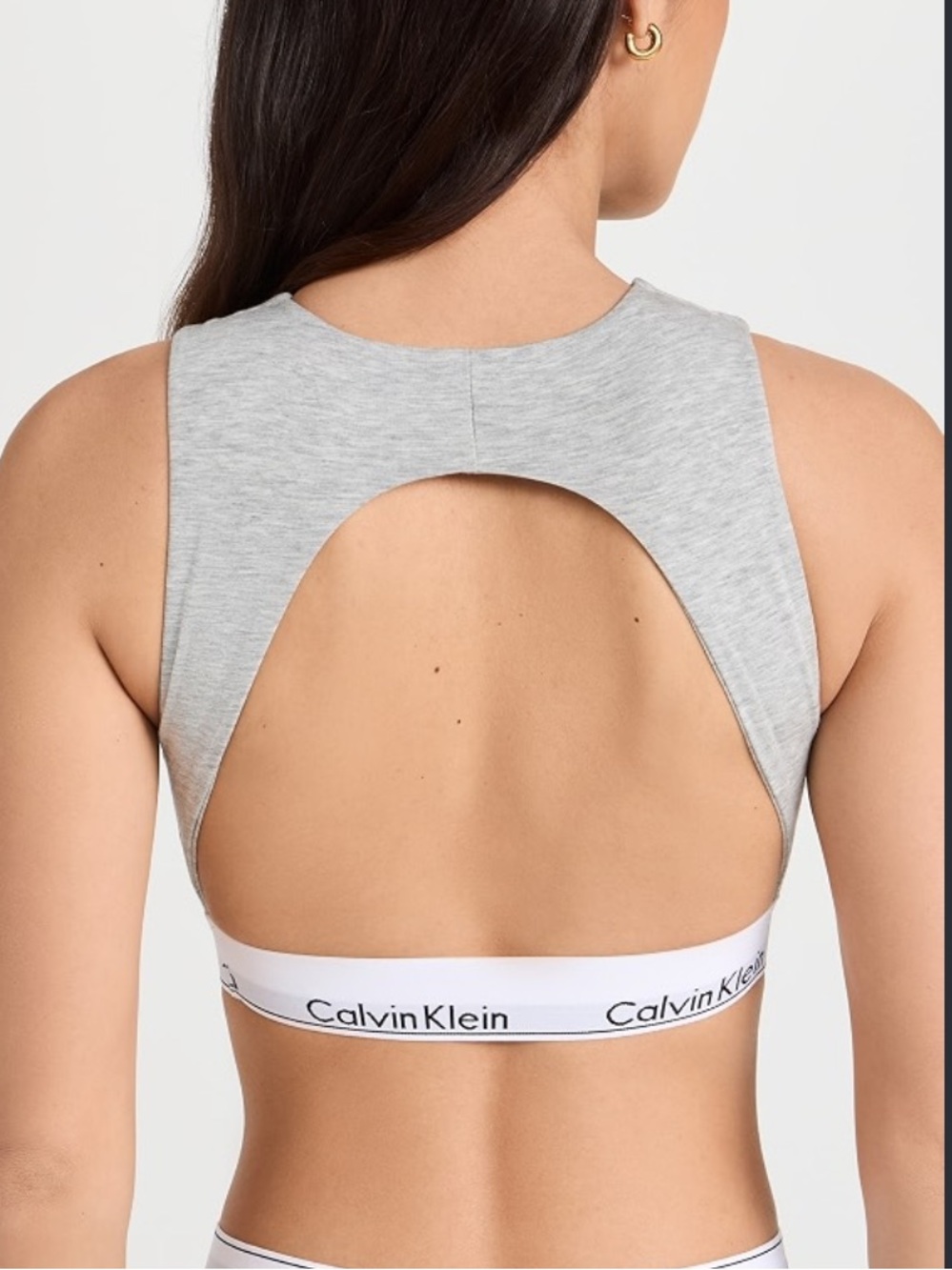 Out of Stock - Calvin Klein Heather Gray Open-Back Unlined Bralette 29.1.B8